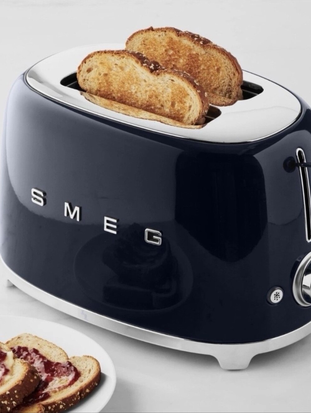 SMEG Retro 2 slice Toaster Navy Blue,6 Presets,Reheat Defrost and Bagel Settigns